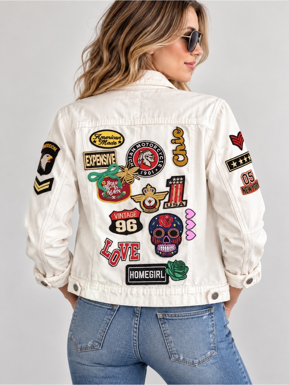 040.We The Free Denim Jacket - patches Casual Trucker
